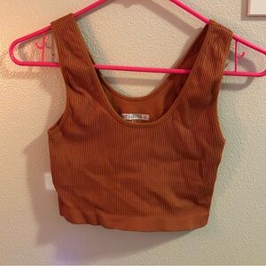 Forever 21 Terracotta Ribbed Cropped Tank